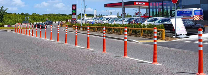 Kunststof flexibele parkeerpalen in de openbare ruimte